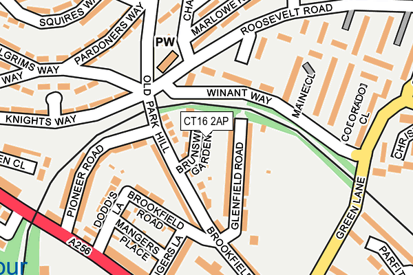 CT16 2AP map - OS OpenMap – Local (Ordnance Survey)