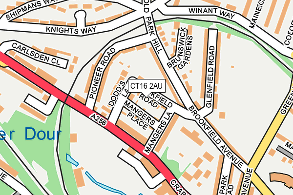 CT16 2AU map - OS OpenMap – Local (Ordnance Survey)