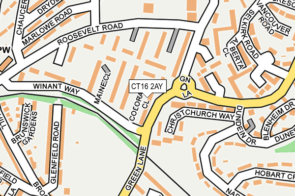 CT16 2AY map - OS OpenMap – Local (Ordnance Survey)