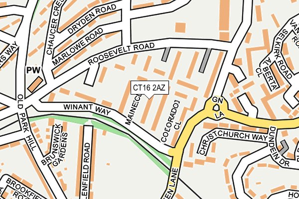 CT16 2AZ map - OS OpenMap – Local (Ordnance Survey)