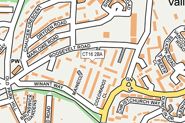 CT16 2BA map - OS OpenMap – Local (Ordnance Survey)