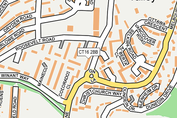 CT16 2BB map - OS OpenMap – Local (Ordnance Survey)
