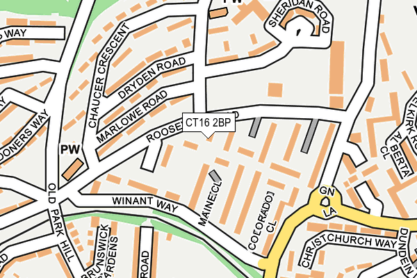 CT16 2BP map - OS OpenMap – Local (Ordnance Survey)