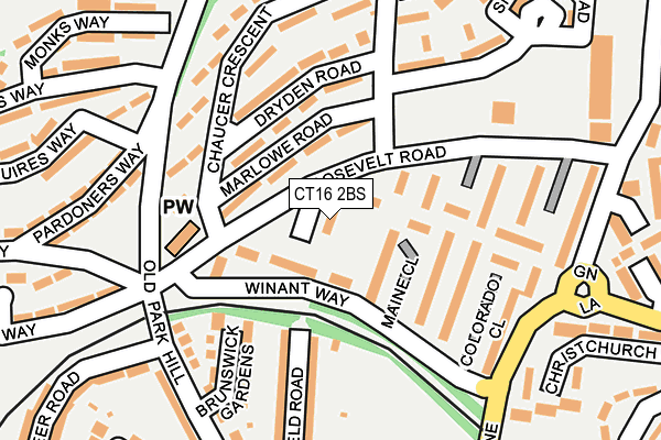 CT16 2BS map - OS OpenMap – Local (Ordnance Survey)