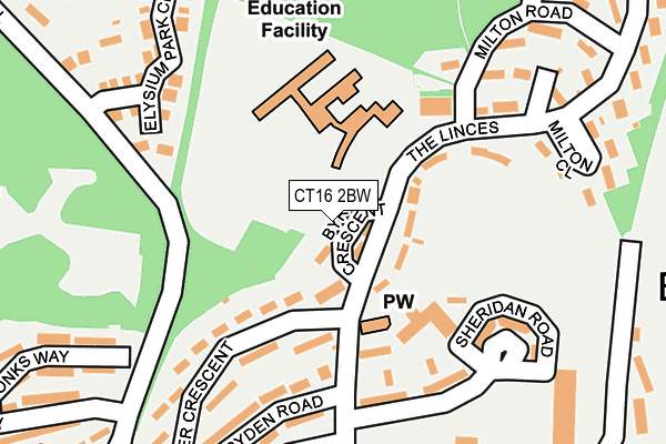 CT16 2BW map - OS OpenMap – Local (Ordnance Survey)