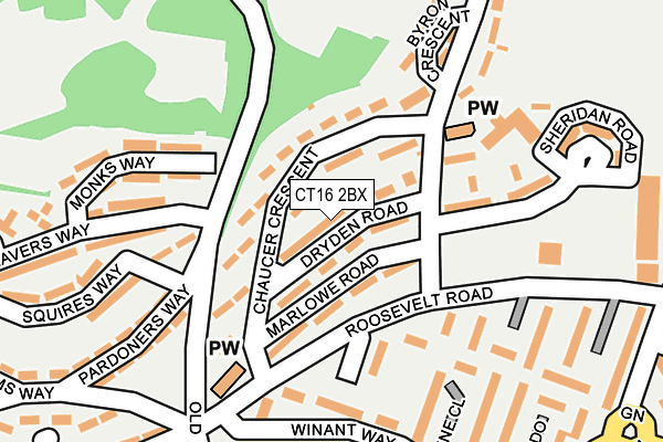 CT16 2BX map - OS OpenMap – Local (Ordnance Survey)