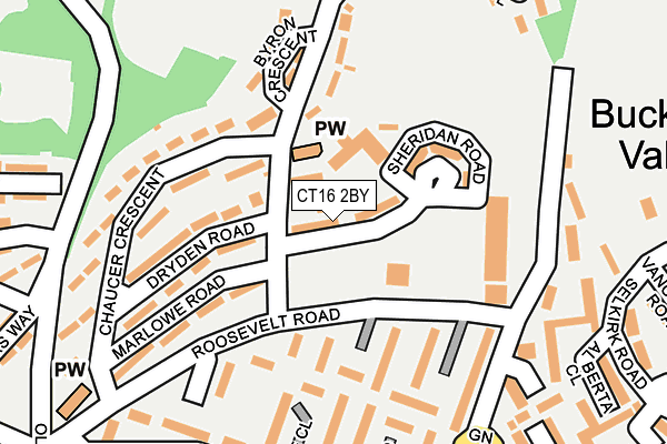 CT16 2BY map - OS OpenMap – Local (Ordnance Survey)