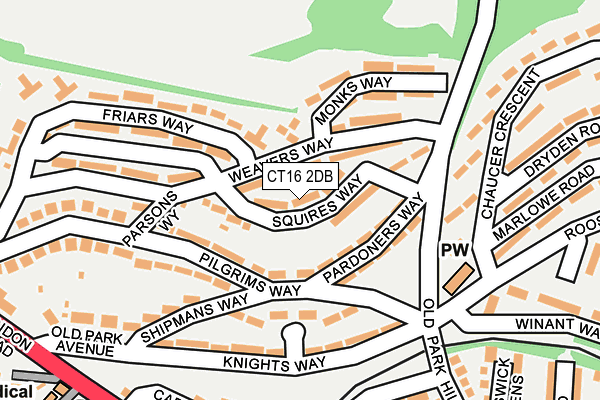 CT16 2DB map - OS OpenMap – Local (Ordnance Survey)