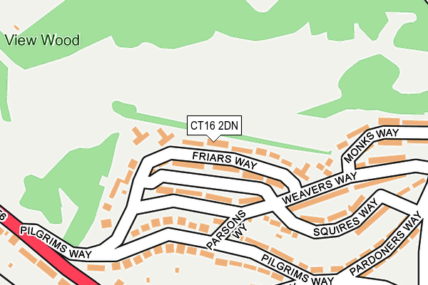 CT16 2DN map - OS OpenMap – Local (Ordnance Survey)