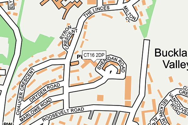 CT16 2DP map - OS OpenMap – Local (Ordnance Survey)