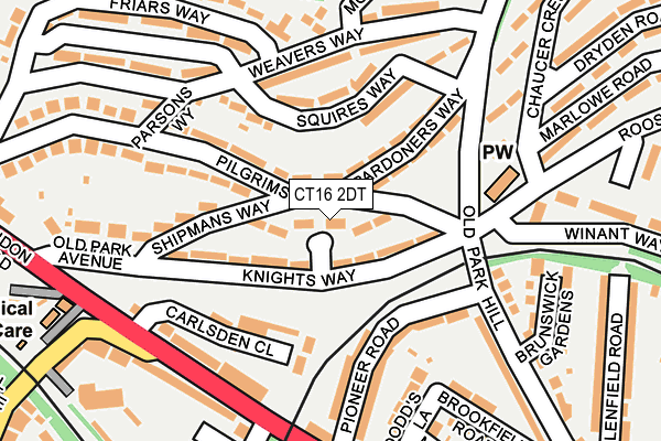 CT16 2DT map - OS OpenMap – Local (Ordnance Survey)