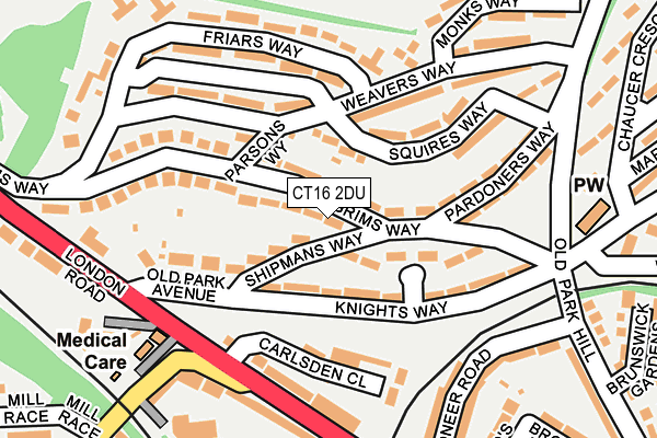 CT16 2DU map - OS OpenMap – Local (Ordnance Survey)