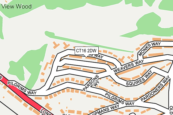 CT16 2DW map - OS OpenMap – Local (Ordnance Survey)