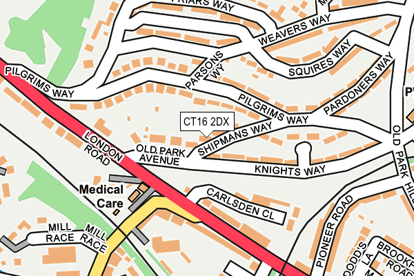 CT16 2DX map - OS OpenMap – Local (Ordnance Survey)