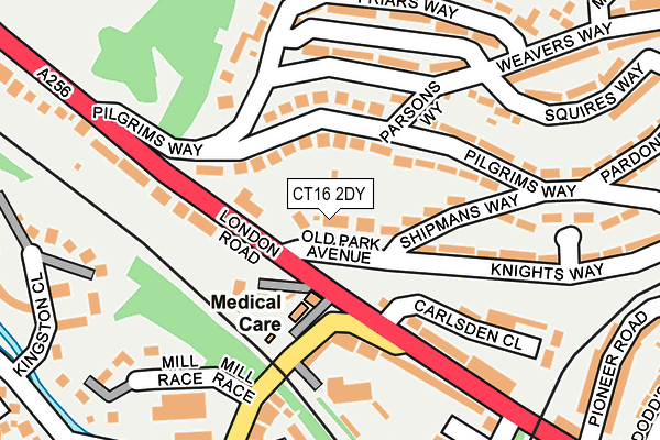 CT16 2DY map - OS OpenMap – Local (Ordnance Survey)