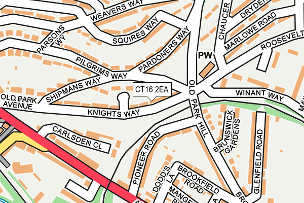 CT16 2EA map - OS OpenMap – Local (Ordnance Survey)