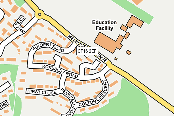 CT16 2EF map - OS OpenMap – Local (Ordnance Survey)