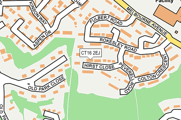 CT16 2EJ map - OS OpenMap – Local (Ordnance Survey)