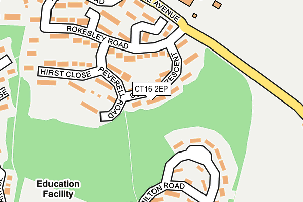 CT16 2EP map - OS OpenMap – Local (Ordnance Survey)