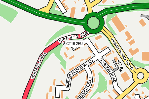 CT16 2EU map - OS OpenMap – Local (Ordnance Survey)