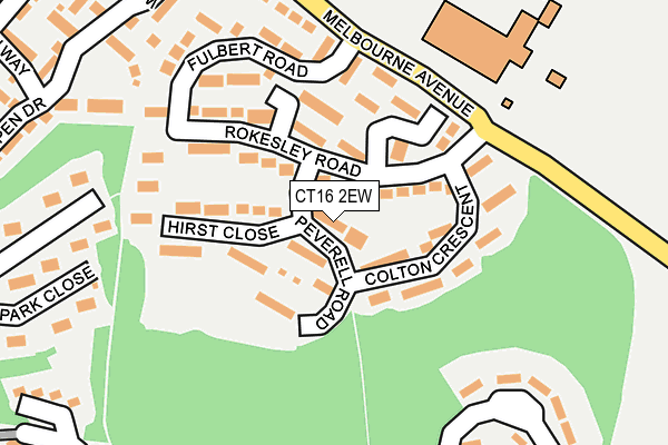 CT16 2EW map - OS OpenMap – Local (Ordnance Survey)