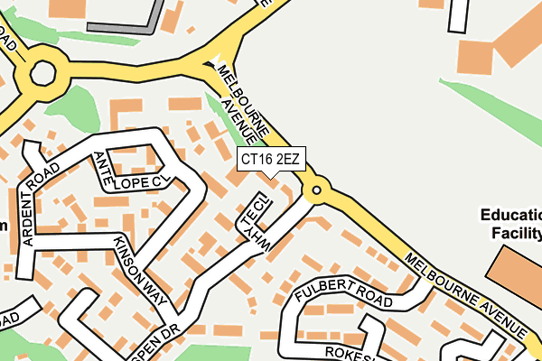 CT16 2EZ map - OS OpenMap – Local (Ordnance Survey)