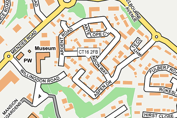 CT16 2FB map - OS OpenMap – Local (Ordnance Survey)