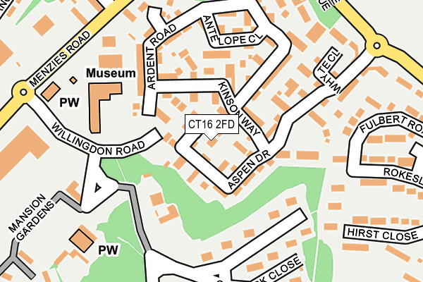 CT16 2FD map - OS OpenMap – Local (Ordnance Survey)