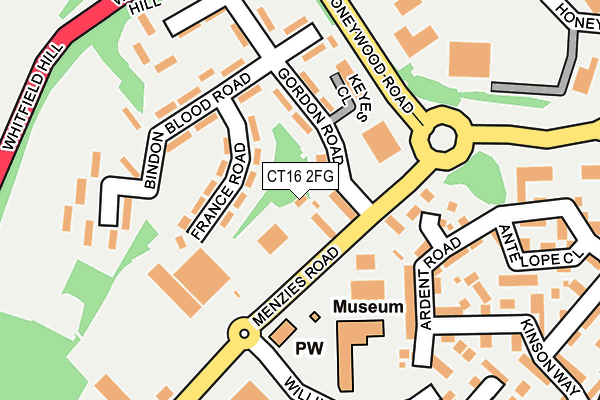 CT16 2FG map - OS OpenMap – Local (Ordnance Survey)