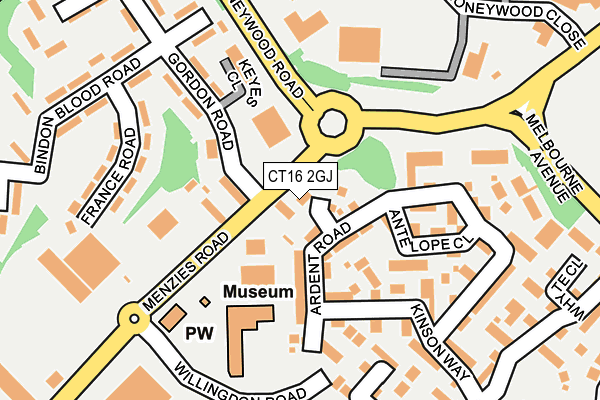 CT16 2GJ map - OS OpenMap – Local (Ordnance Survey)