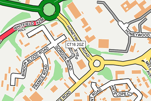 CT16 2GZ map - OS OpenMap – Local (Ordnance Survey)