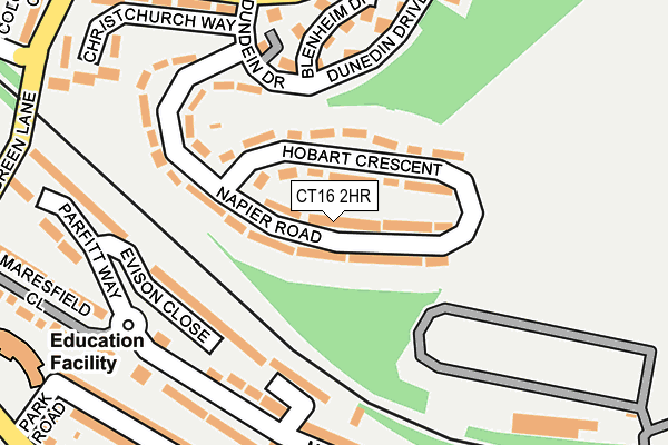 CT16 2HR map - OS OpenMap – Local (Ordnance Survey)