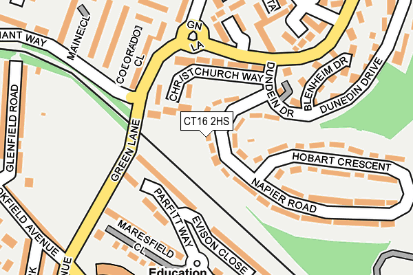 CT16 2HS map - OS OpenMap – Local (Ordnance Survey)