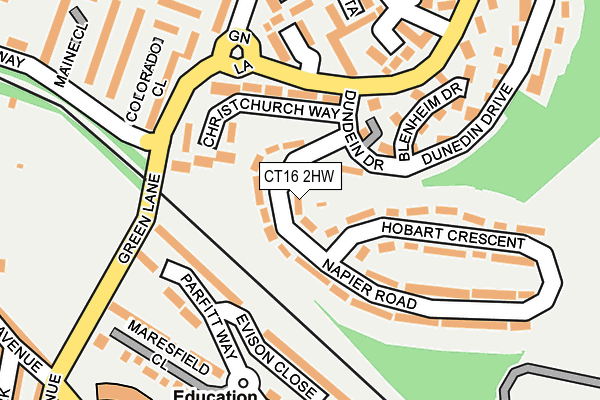 CT16 2HW map - OS OpenMap – Local (Ordnance Survey)