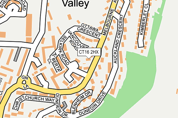 CT16 2HX map - OS OpenMap – Local (Ordnance Survey)