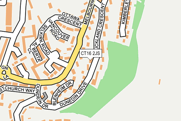 CT16 2JS map - OS OpenMap – Local (Ordnance Survey)