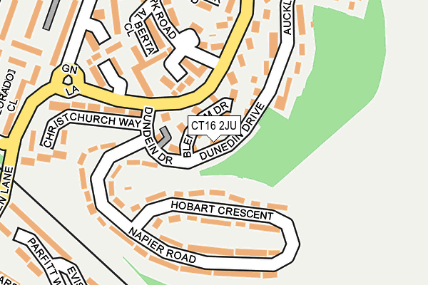 CT16 2JU map - OS OpenMap – Local (Ordnance Survey)