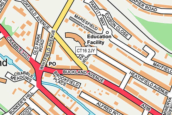 CT16 2JY map - OS OpenMap – Local (Ordnance Survey)