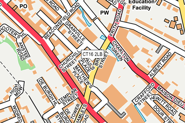 CT16 2LB map - OS OpenMap – Local (Ordnance Survey)
