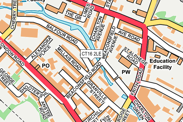 CT16 2LE map - OS OpenMap – Local (Ordnance Survey)