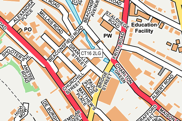 CT16 2LG map - OS OpenMap – Local (Ordnance Survey)