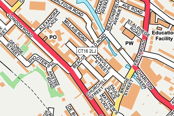 CT16 2LJ map - OS OpenMap – Local (Ordnance Survey)