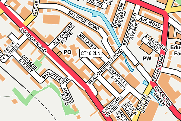 CT16 2LN map - OS OpenMap – Local (Ordnance Survey)