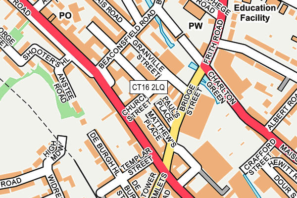 CT16 2LQ map - OS OpenMap – Local (Ordnance Survey)