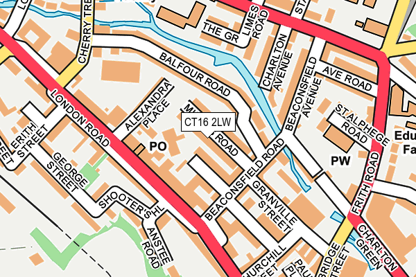CT16 2LW map - OS OpenMap – Local (Ordnance Survey)