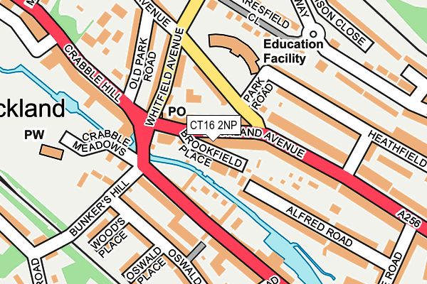 CT16 2NP map - OS OpenMap – Local (Ordnance Survey)