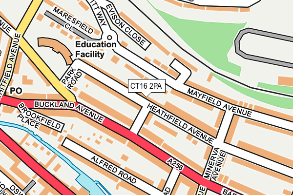 CT16 2PA map - OS OpenMap – Local (Ordnance Survey)