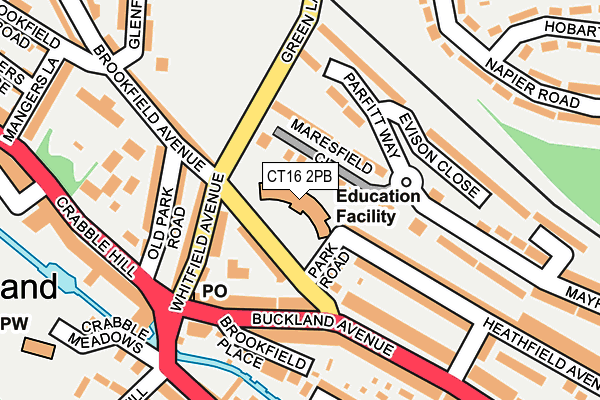 CT16 2PB map - OS OpenMap – Local (Ordnance Survey)