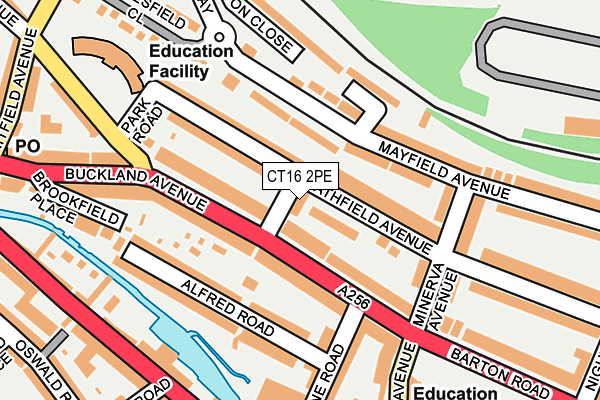 CT16 2PE map - OS OpenMap – Local (Ordnance Survey)
