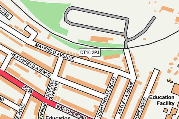 CT16 2PJ map - OS OpenMap – Local (Ordnance Survey)